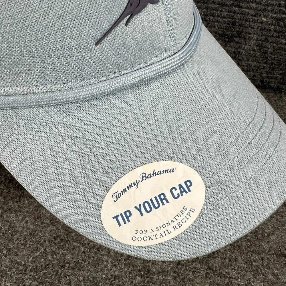 Tommy Bahama Hat Cap Mens Snap Back Blue Mesh Trucker Vacation Island New